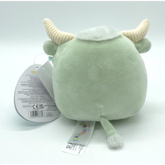 Squishmallow 5” Iver Green Highland Cow Bull Canadian Exclusive Plush NWT New - Picture 2 of 5